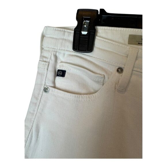 Adrianno Goldschmied Jeans Women 27 White The Prima Mid Rise Cigarette Ankle - Picture 5 of 12